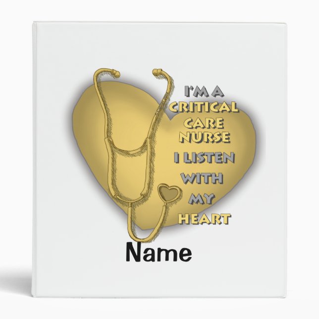 Yellow Heart Critical Care Nurse Binder (Front)