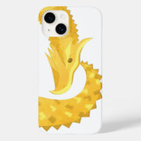 Yellow heart dragon on white