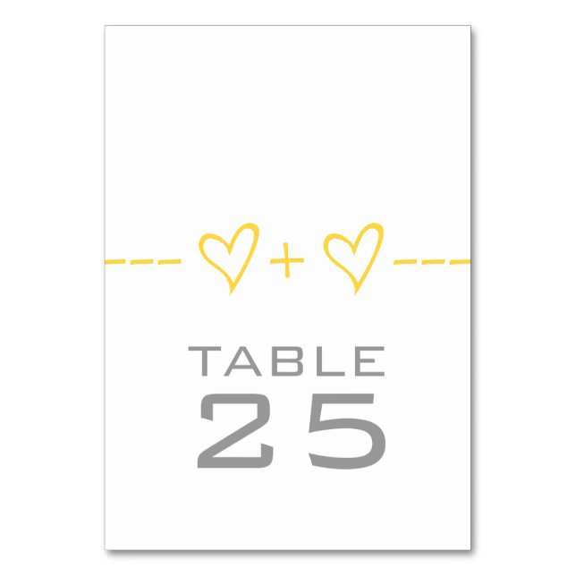 Yellow Heart Equation Table Card (Front)