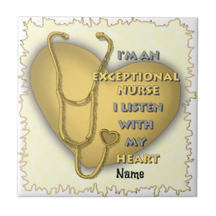 Yellow heart exceptional nurse  tile