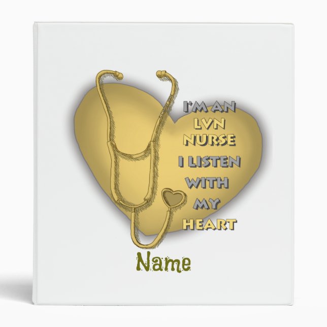 Yellow Heart LVN Nurse Binder (Front)