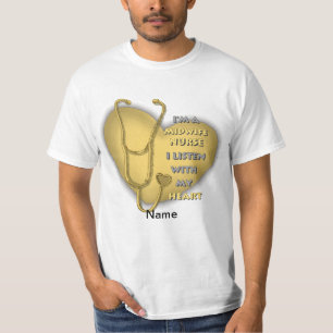 Yellow Heart Midwife Nurse T-Shirt