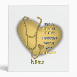 Yellow Heart Night Nurse Binder