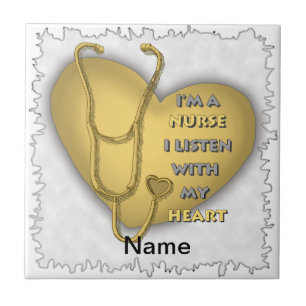 Yellow Heart Nurse  Tile