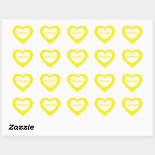yellow heart stickers (sheet of 20) by dalDesignNZ