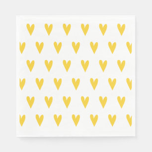 Yellow Hearts Pattern Napkin