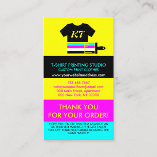 Yellow Heat Transfer Vinyl Clothing Washing Business Card
