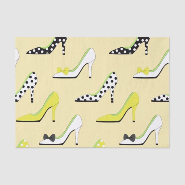 Yellow Heels High Fashion Tissue Paper (Front)