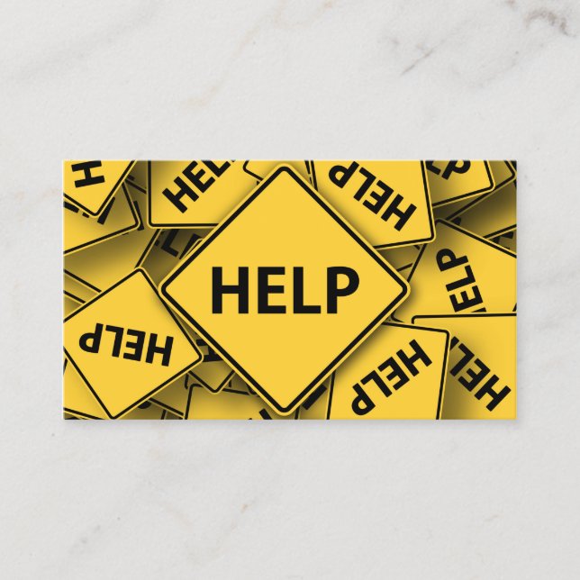 Yellow Help Sign - Business Card (Front)