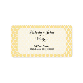 Yellow Hexagon Address Label