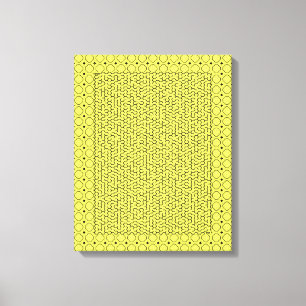 Yellow Hexagon Maze Canvas Print