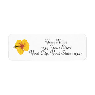 Yellow Hibiscus Address Label