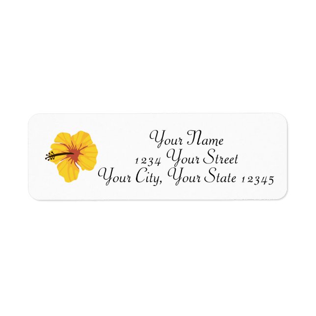 Yellow Hibiscus Address Label (Front)