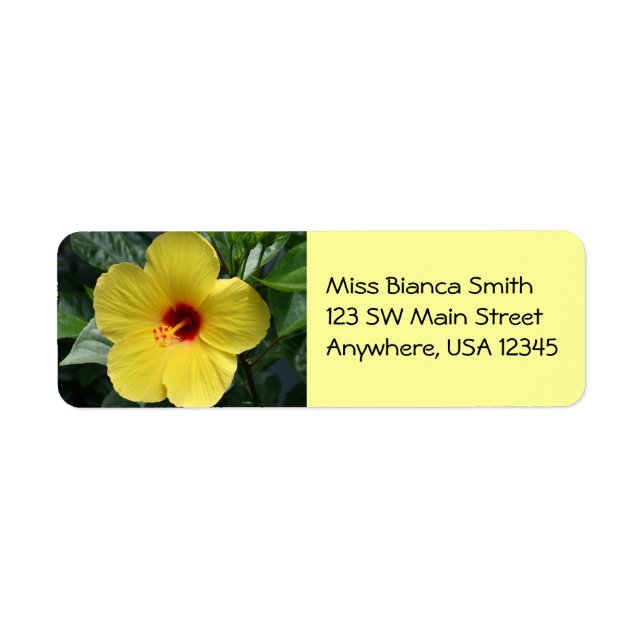 Yellow Hibiscus Address Labels (Front)