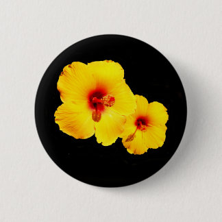 Yellow Hibiscus Badge 2 Inch Round Button