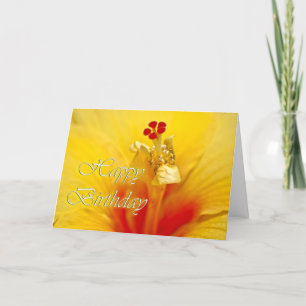 Yellow Hibiscus Birthday Card