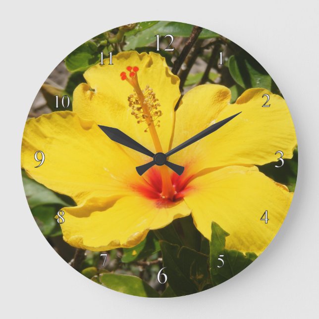 Yellow Hibiscus Clock (Front)