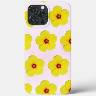 Yellow Hibiscus Flower Art iPhone 13 Pro Max Case