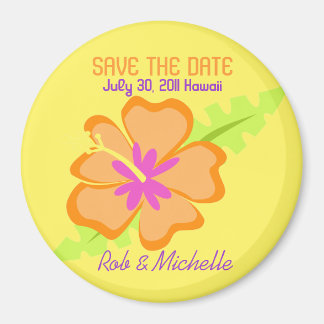 Yellow Hibiscus Flower Custom Magnet Favour