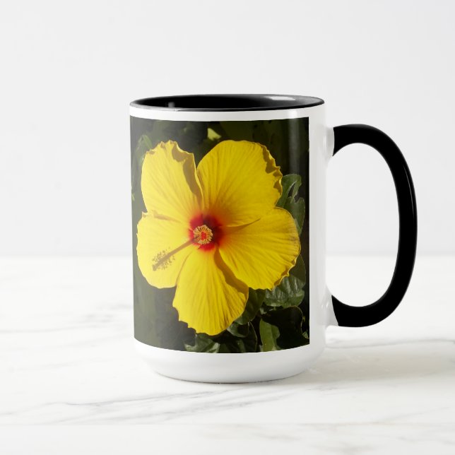 Yellow Hibiscus Flower Mug (Right)