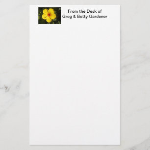 Yellow Hibiscus Flower Stationery