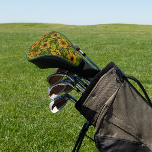 Yellow hibiscus flowers golf head cover