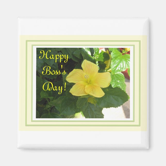 Yellow Hibiscus for the Boss Frig Magnet! Magnet (Front)