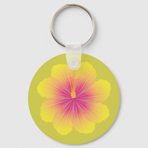 Yellow Hibiscus_Illustration Keychain