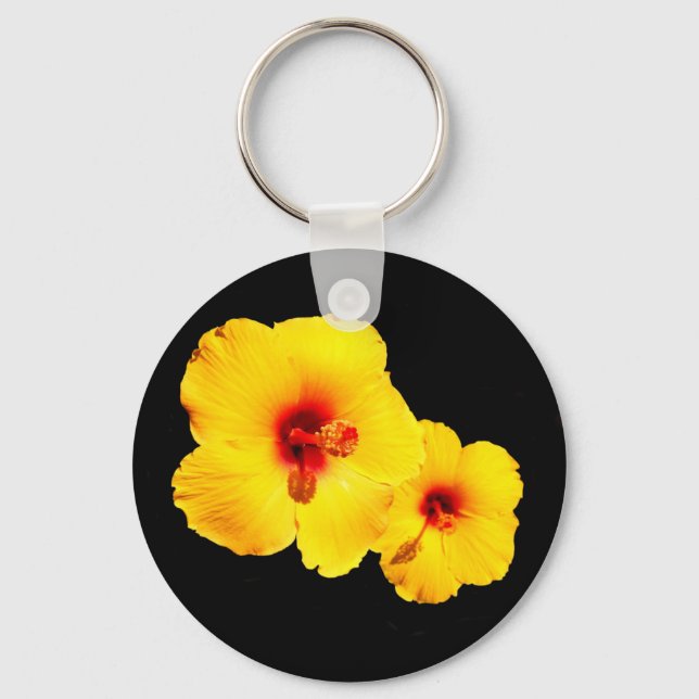 Yellow Hibiscus Key Ring (Front)