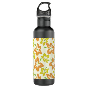 Yellow Hibiscus, Orange Hibiscus, Floral Pattern 710 Ml Water Bottle
