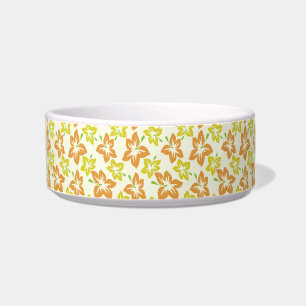 Yellow Hibiscus, Orange Hibiscus, Floral Pattern Bowl