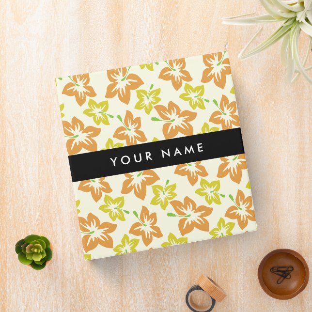 Yellow Hibiscus, Orange Hibiscus, Your Name Binder (In Situ)