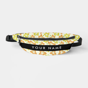 Yellow Hibiscus, Orange Hibiscus, Your Name Fanny Pack