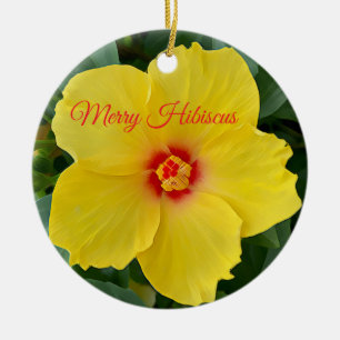 Yellow Hibiscus Ornament