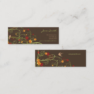 Yellow Hibiscus & Swallows Elegant Floral Garden Mini Business Card