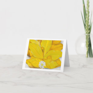 Yellow Hickory Leaves with Daisy by O'Keeffe, Card