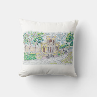 Yellow Historic Villa Throw Pillow