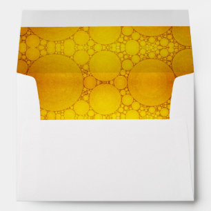 Yellow holiday bubble circle pattern lined modern envelopes