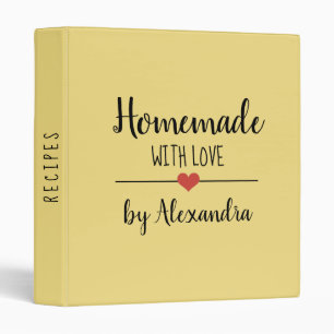 Yellow Homemade with love name recipe     Binder