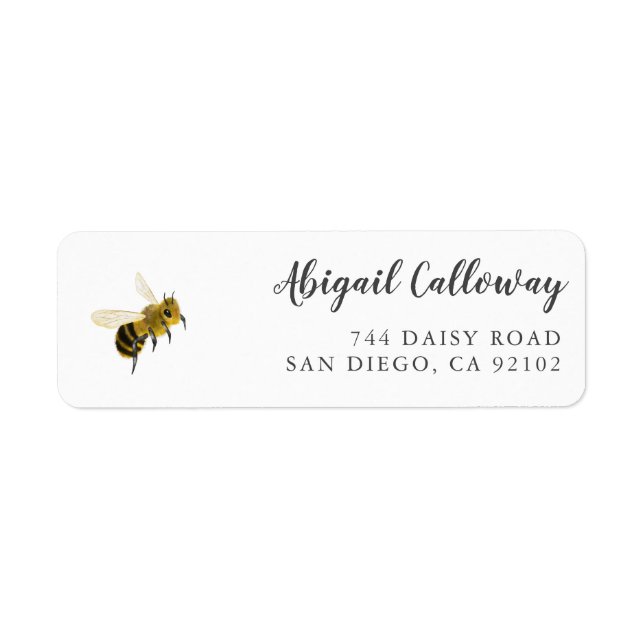 Yellow Honey Bee Adresse de retour (Devant)
