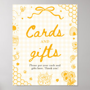 Yellow Honey Bee Bridal Shower Cards and Gifts Poster