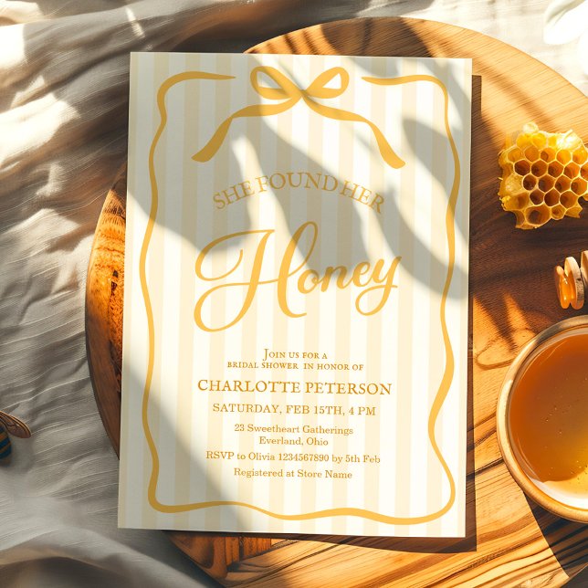 Yellow Honey Bridal Shower Invitation (Creator Uploaded)