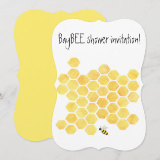 Yellow honeybee Baby shower invitation