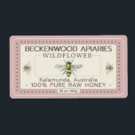 Yellow Honeybee Honey Label Apiary Rose Border<br><div class="desc">Label your own honey, candles, beeswax and more with this vintage black and yellow honeybee sticker with rose border. Personalize with your apiary business name at the top and add in your location or address below. You can edit the descriptive text to match your product or keep it general to...</div>
