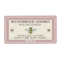 Yellow Honeybee Honey Label Apiary Rose Border