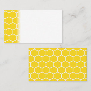 Yellow Honeycomb Geometric White Lines Bumblebee Place Card