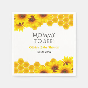 Yellow Honeycomb Mommy to Bee Baby Shower  Napkin