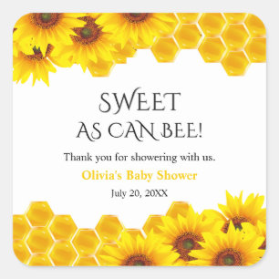 Yellow Honeycomb Mommy to Bee Baby Shower  Square Sticker