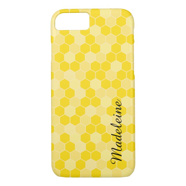Yellow Honeycomb Pattern Case-Mate iPhone Case (Back)