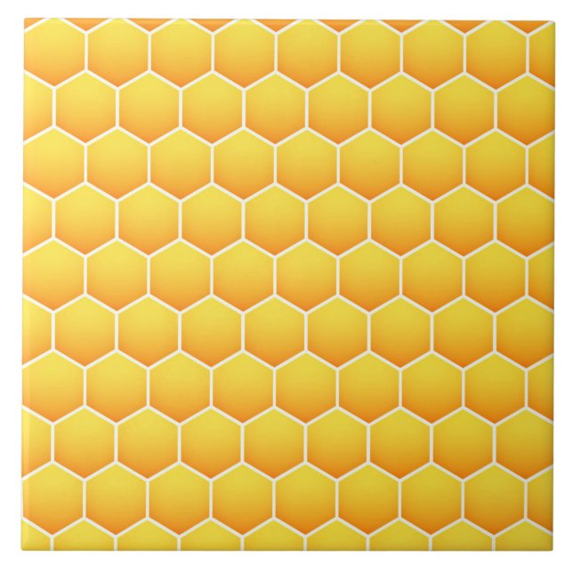 Yellow honeycomb pattern tile (Front)